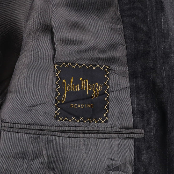 John Mozzo Stripe Pattern Tailored Jacket, Made in USA, Men's Size L (approx.) unclear black type Vintage Second Hand
