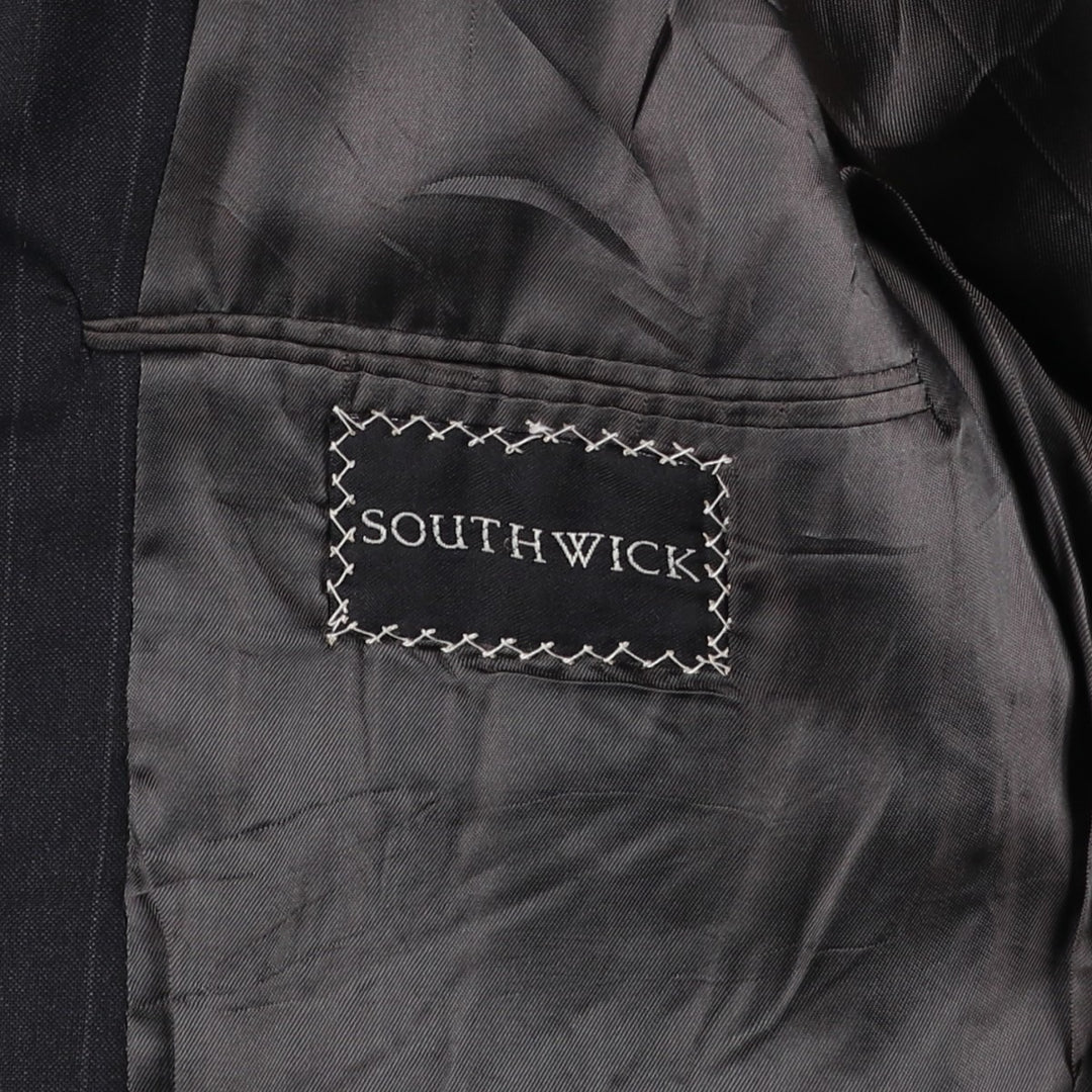 John Mozzo Stripe Pattern Tailored Jacket, Made in USA, Men's Size L (approx.) unclear black type Vintage Second Hand