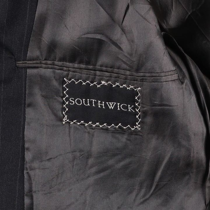 John Mozzo Stripe Pattern Tailored Jacket, Made in USA, Men's Size L (approx.) unclear black type Vintage Second Hand