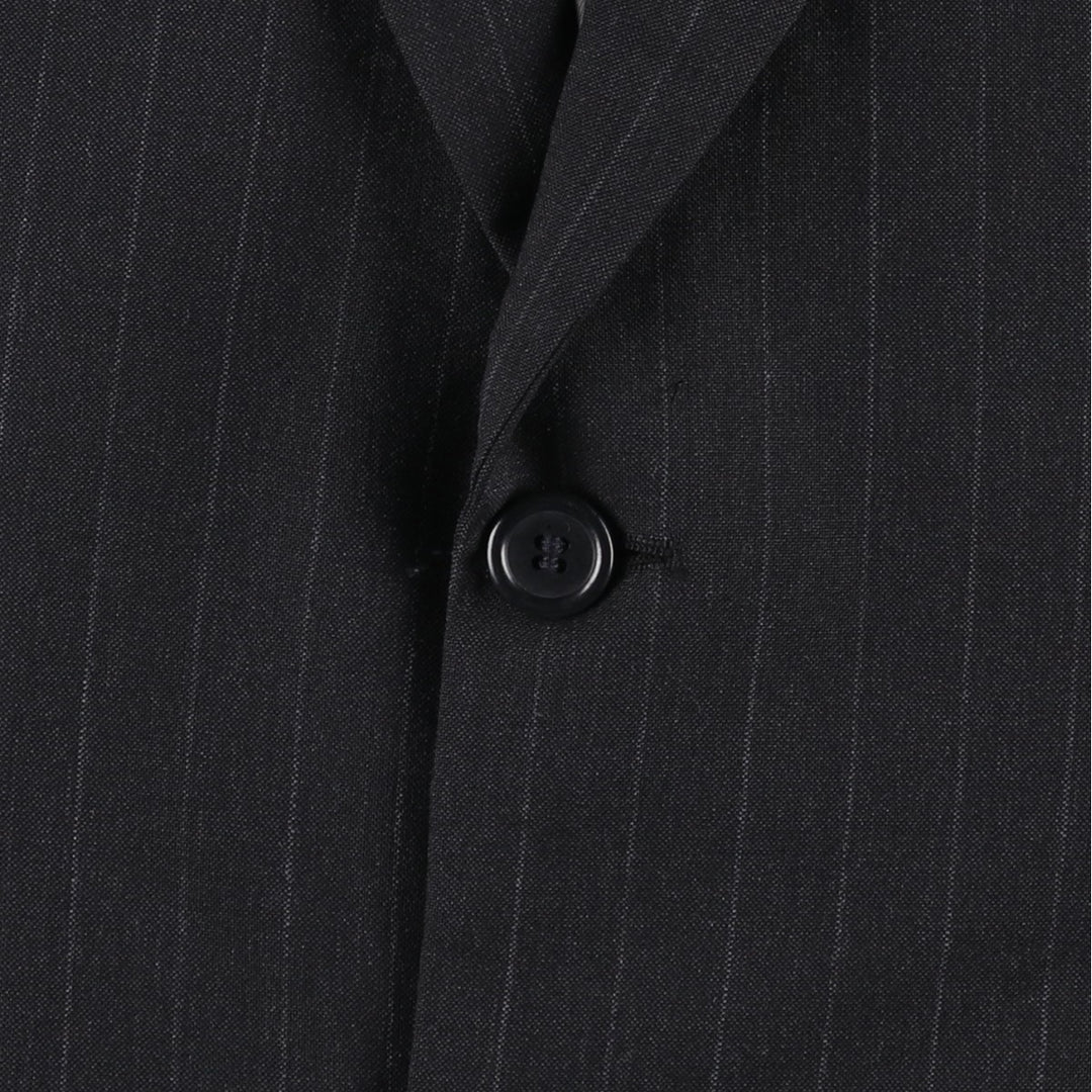 John Mozzo Stripe Pattern Tailored Jacket, Made in USA, Men's Size L (approx.) unclear black type Vintage Second Hand