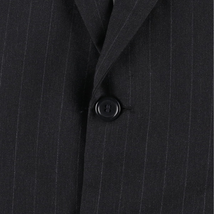 John Mozzo Stripe Pattern Tailored Jacket, Made in USA, Men's Size L (approx.) unclear black type Vintage Second Hand