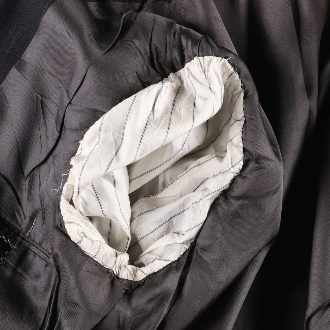 John Mozzo Stripe Pattern Tailored Jacket, Made in USA, Men's Size L (approx.) unclear black type Vintage Second Hand