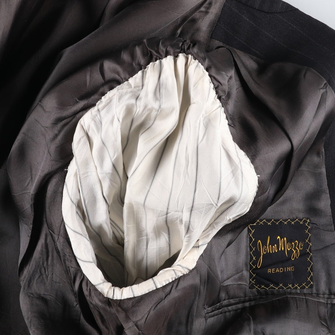John Mozzo Stripe Pattern Tailored Jacket, Made in USA, Men's Size L (approx.) unclear black type Vintage Second Hand