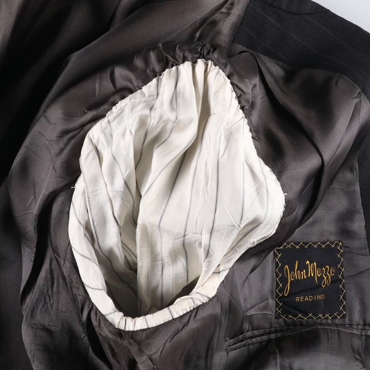 John Mozzo Stripe Pattern Tailored Jacket, Made in USA, Men's Size L (approx.) unclear black type Vintage Second Hand