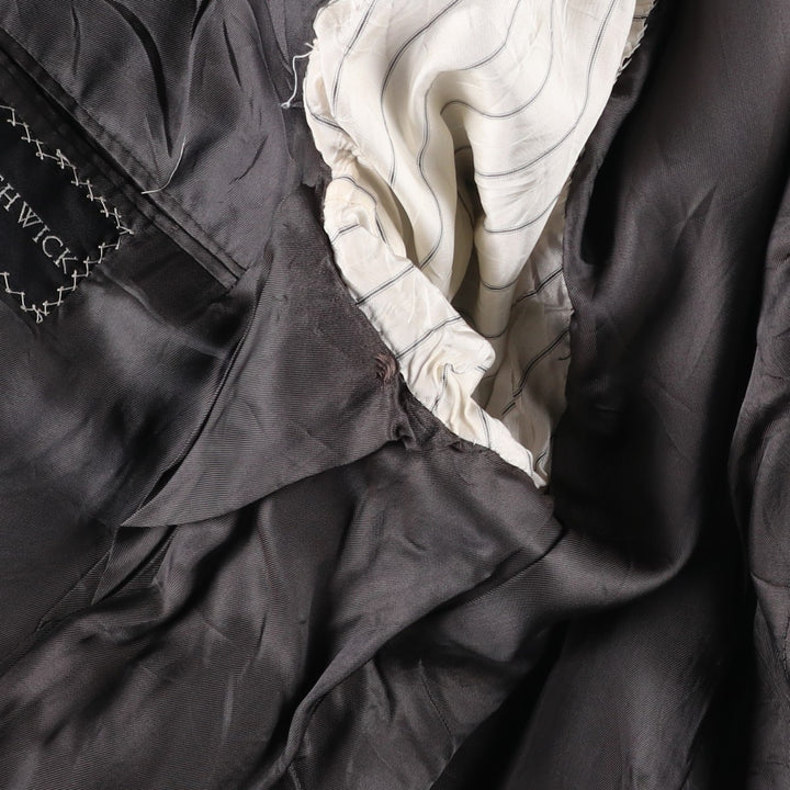 John Mozzo Stripe Pattern Tailored Jacket, Made in USA, Men's Size L (approx.) unclear black type Vintage Second Hand