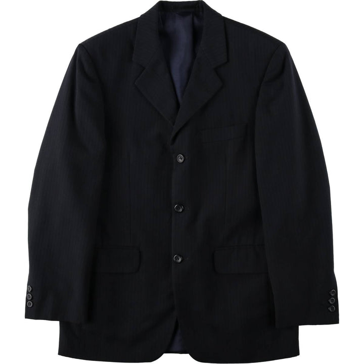 BURTON Stripe Pattern Wool Tailored Jacket, Men's Size M (approx.) wool black type Vintage Second Hand