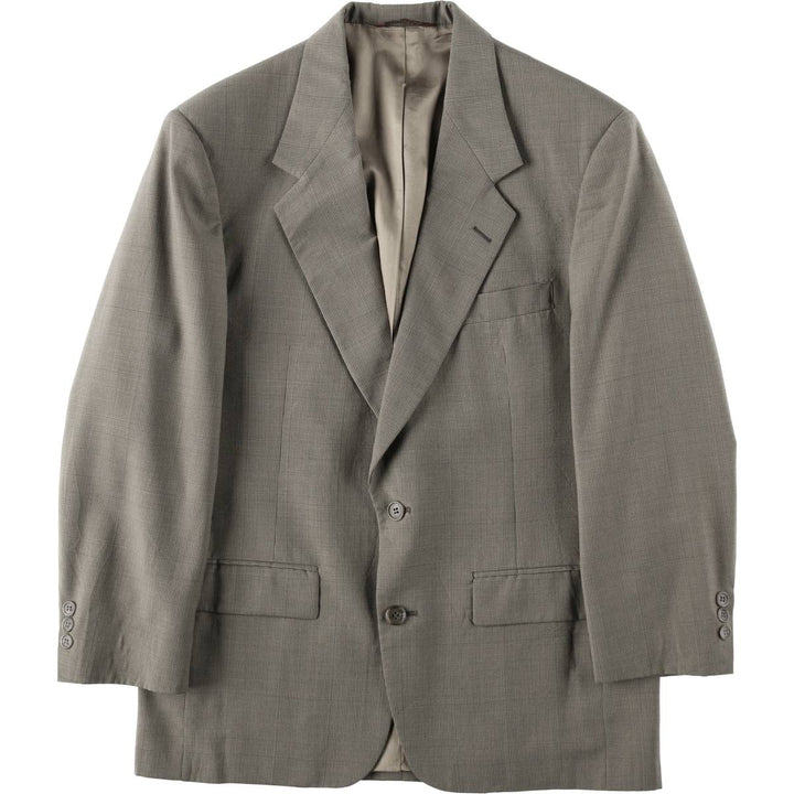 Stanley Blacker Check Pattern Houndstooth Pattern Tailored Jacket, Made in USA, Men's Size M (approx.) unclear Khaki type sage green Vintage Second Hand