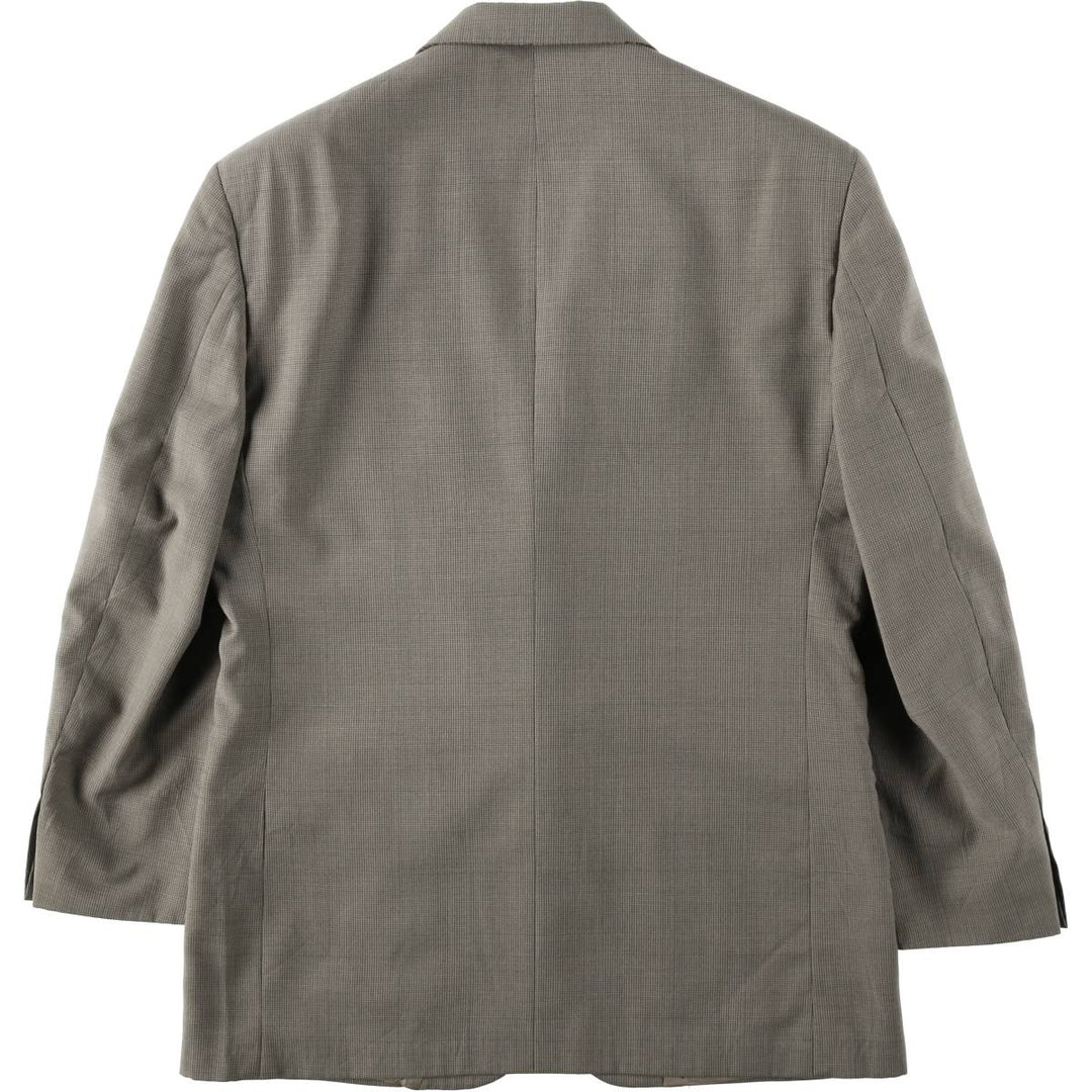 Stanley Blacker Check Pattern Houndstooth Pattern Tailored Jacket, Made in USA, Men's Size M (approx.) unclear Khaki type sage green Vintage Second Hand