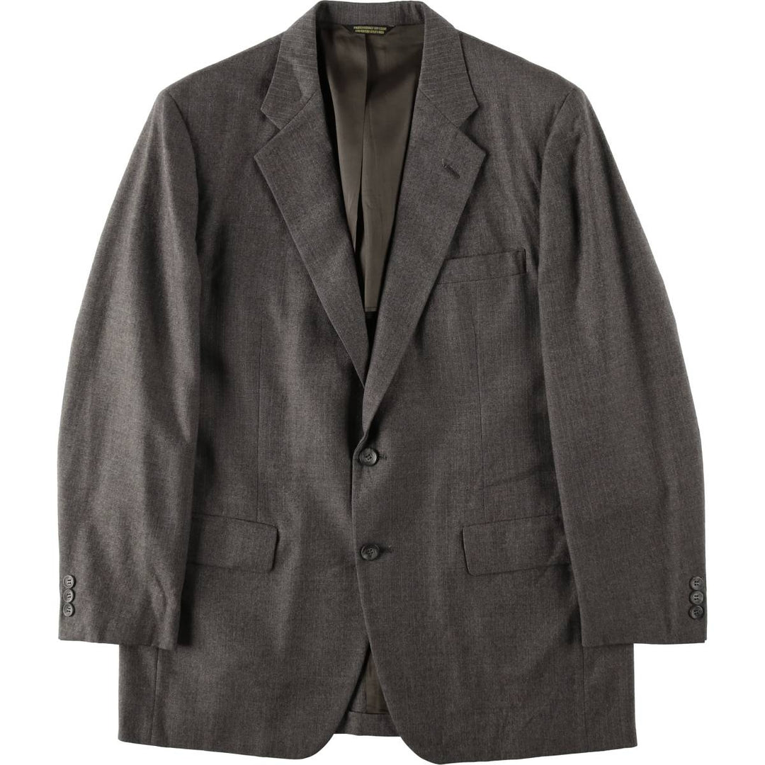Palm Beach Stripe Pattern Wool Tailored Jacket, Made in USA, Men's Size M wool gray type Vintage Second Hand