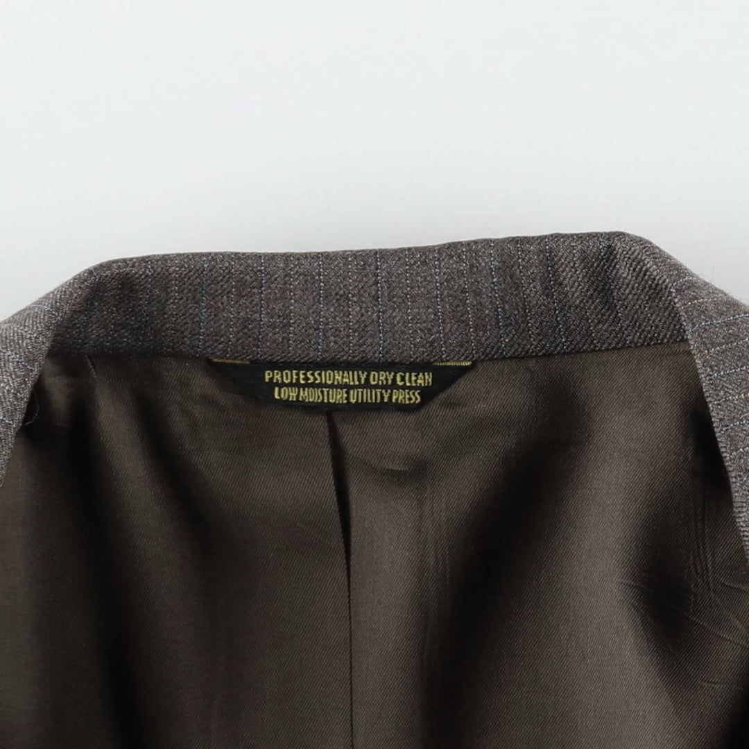 Palm Beach Stripe Pattern Wool Tailored Jacket, Made in USA, Men's Size M wool gray type Vintage Second Hand