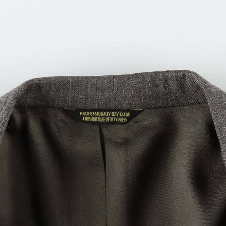 Palm Beach Stripe Pattern Wool Tailored Jacket, Made in USA, Men's Size M wool gray type Vintage Second Hand