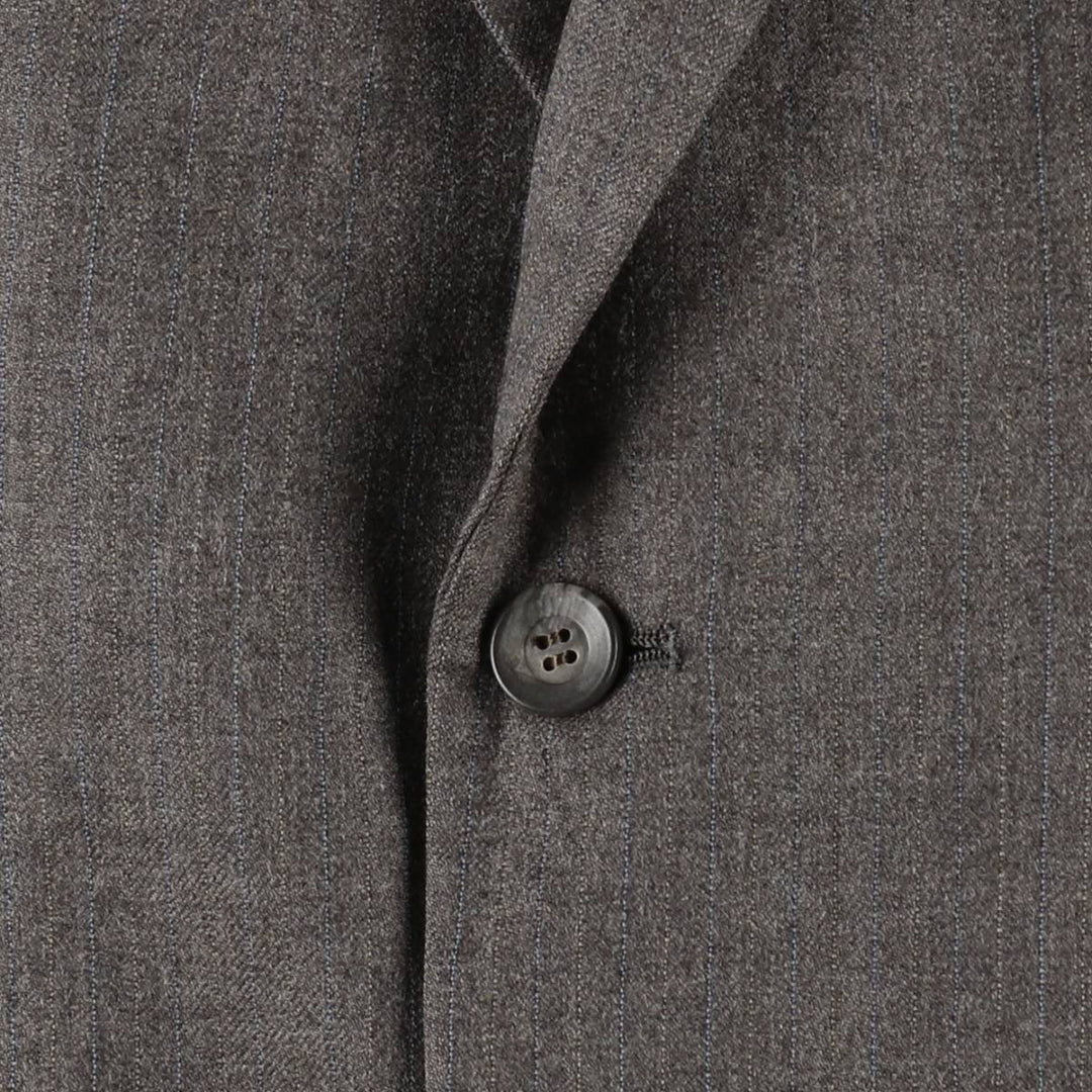 Palm Beach Stripe Pattern Wool Tailored Jacket, Made in USA, Men's Size M wool gray type Vintage Second Hand