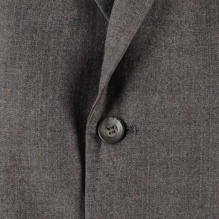 Palm Beach Stripe Pattern Wool Tailored Jacket, Made in USA, Men's Size M wool gray type Vintage Second Hand