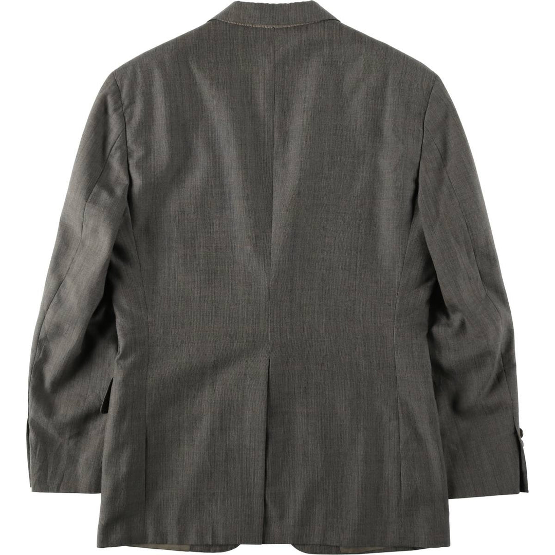 Christian Brooks Check Pattern Poly/Wool Tailored Jacket, Made in USA, Men's Size S (approx.) polyester gray type Vintage Second Hand