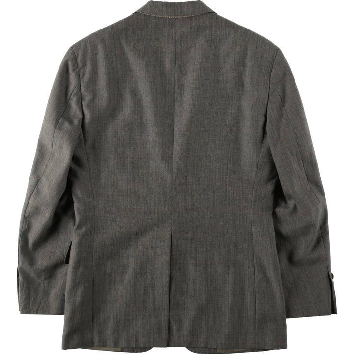 Christian Brooks Check Pattern Poly/Wool Tailored Jacket, Made in USA, Men's Size S (approx.) polyester gray type Vintage Second Hand