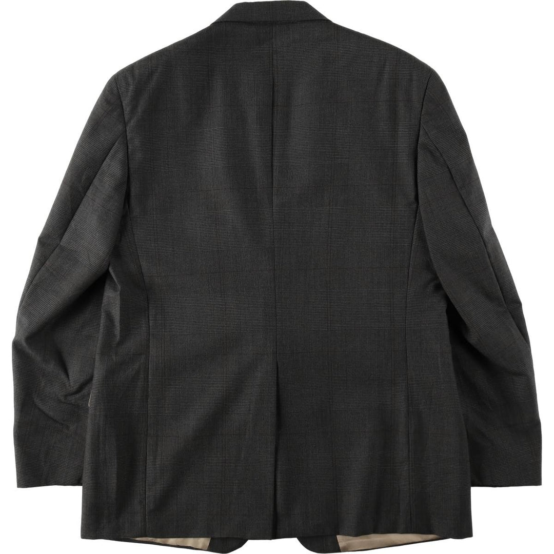 Palm Beach Check Pattern Wool Tailored Jacket, Made in USA, Men's Size L (approx.) wool Charcoal Vintage Second Hand