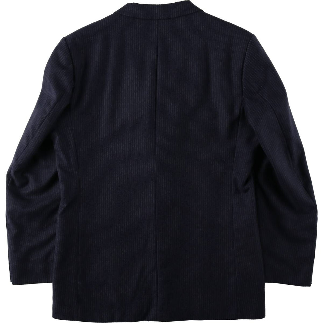 BIaggiotti Stripe Pattern Wool Tailored Jacket, Men's Size L (approx.) wool navy blue type Vintage Second Hand