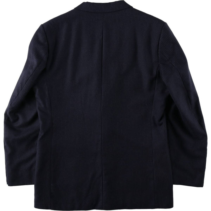 BIaggiotti Stripe Pattern Wool Tailored Jacket, Men's Size L (approx.) wool navy blue type Vintage Second Hand