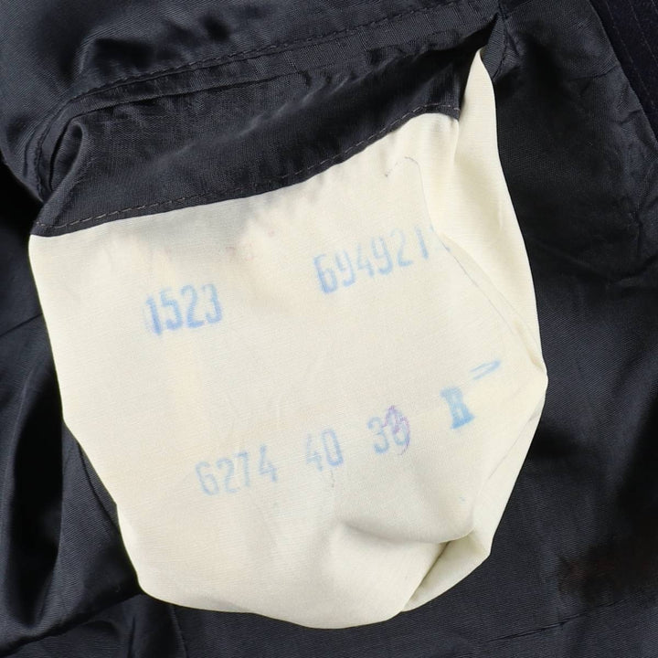 BIaggiotti Stripe Pattern Wool Tailored Jacket, Men's Size L (approx.) wool navy blue type Vintage Second Hand