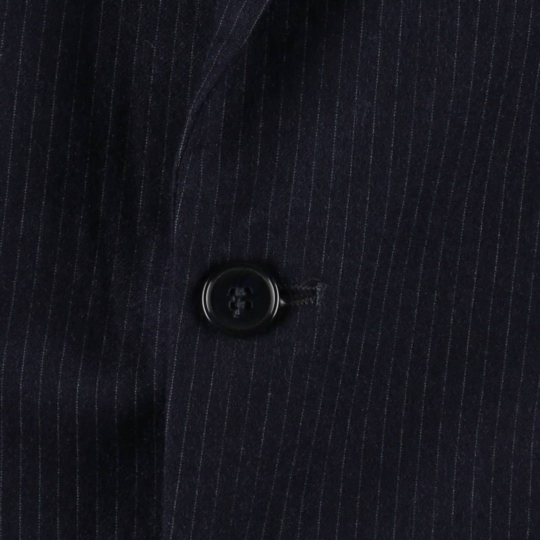 BIaggiotti Stripe Pattern Wool Tailored Jacket, Men's Size L (approx.) wool navy blue type Vintage Second Hand