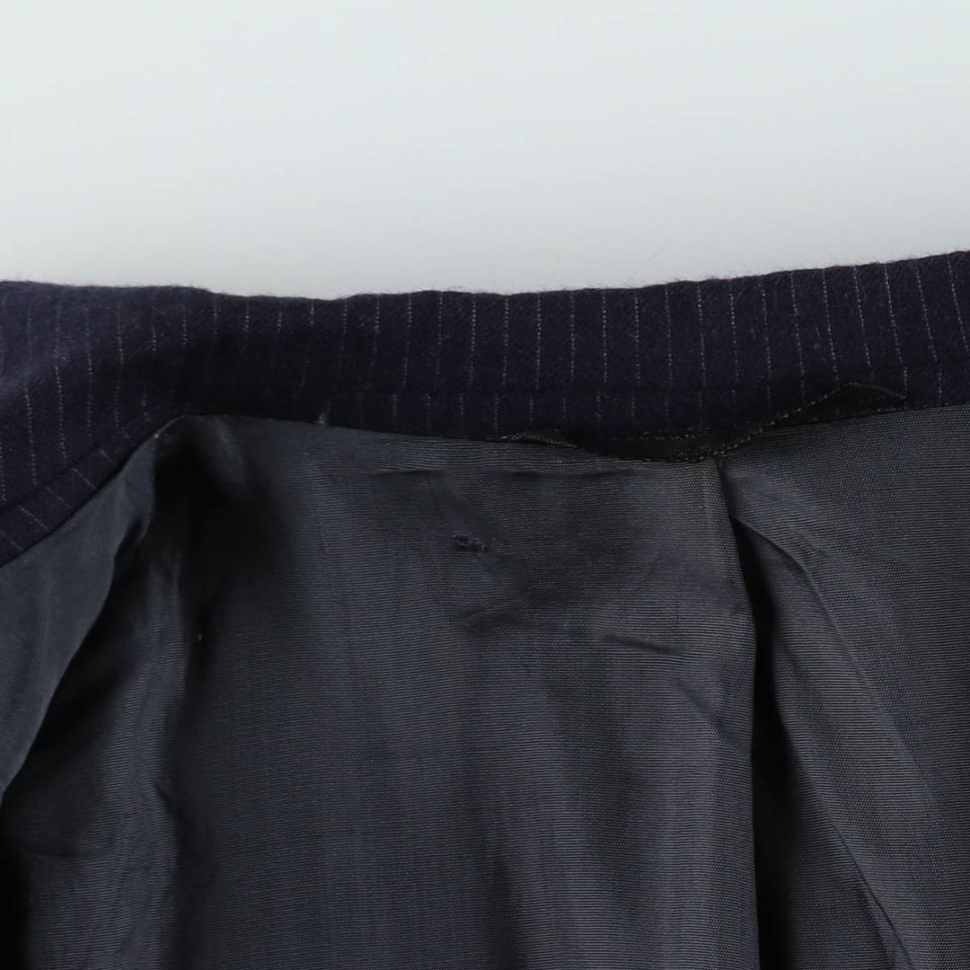 BIaggiotti Stripe Pattern Wool Tailored Jacket, Men's Size L (approx.) wool navy blue type Vintage Second Hand