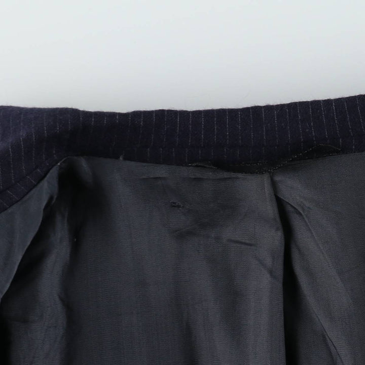 BIaggiotti Stripe Pattern Wool Tailored Jacket, Men's Size L (approx.) wool navy blue type Vintage Second Hand