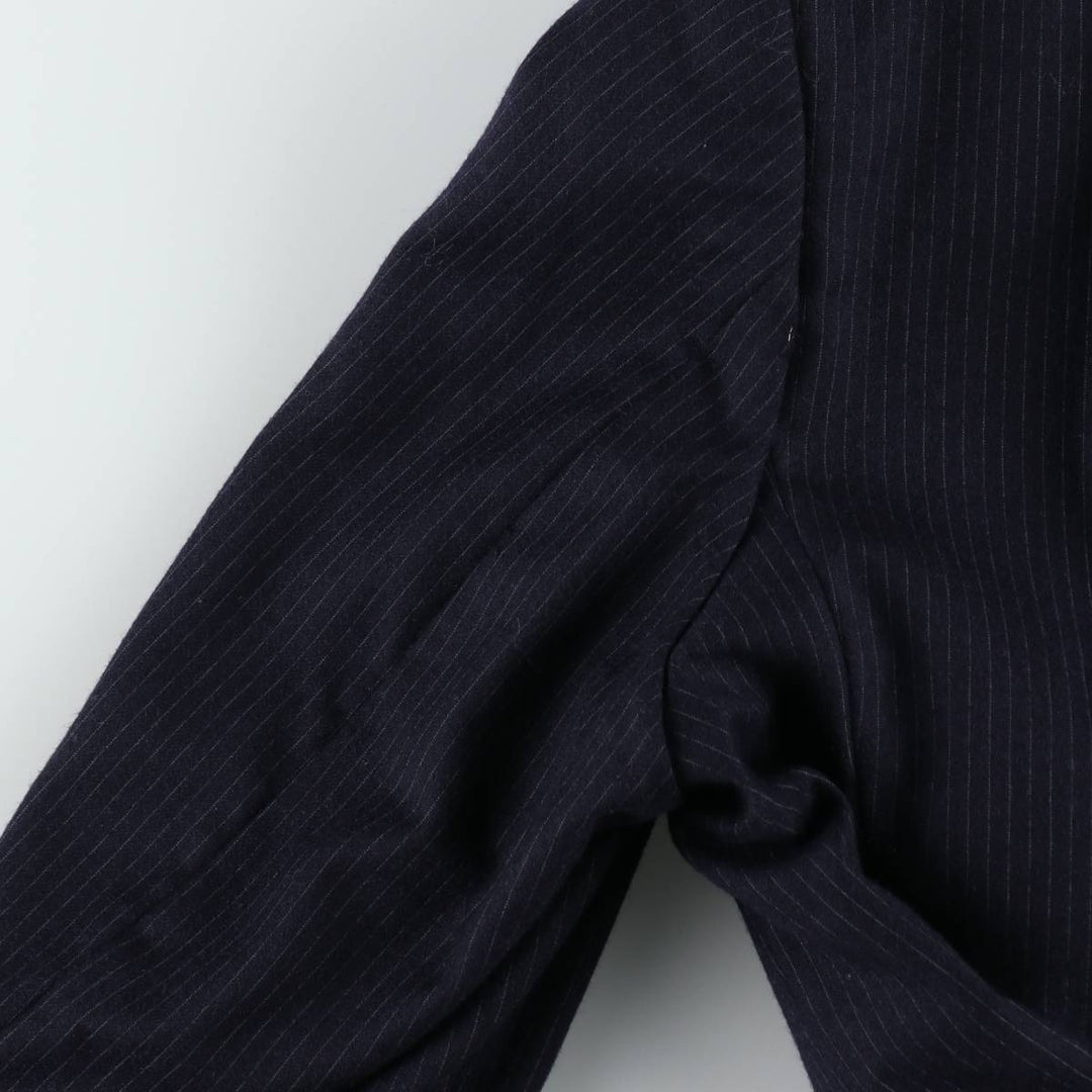BIaggiotti Stripe Pattern Wool Tailored Jacket, Men's Size L (approx.) wool navy blue type Vintage Second Hand