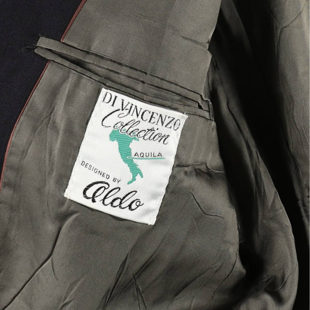 DI VINCENZO Collection Stripe Pattern Tailored Jacket, Made in USA, Men's Size M (approx.) unclear navy blue type Vintage Second Hand