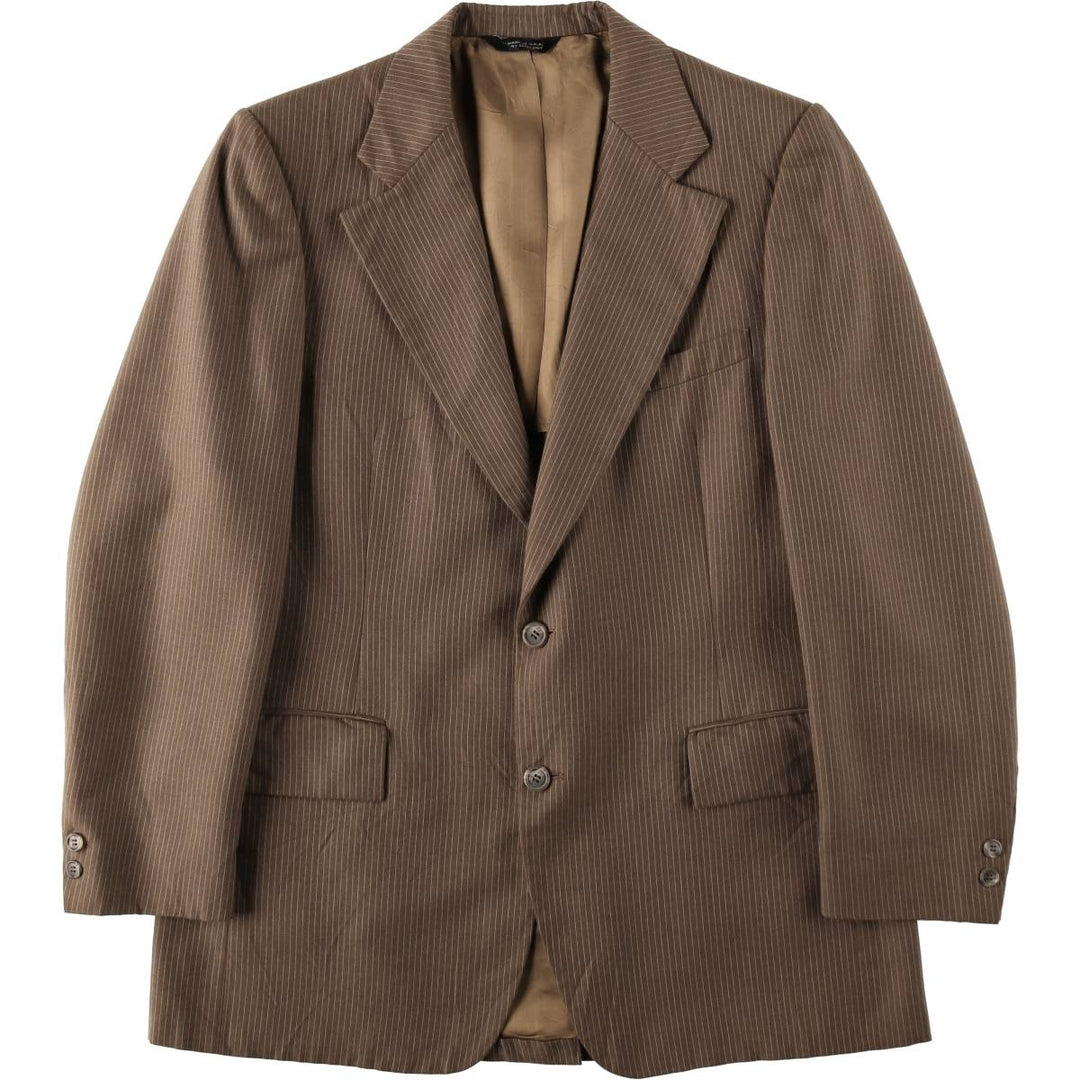 Phoenix Clothes Stripe Pattern Tailored Jacket, Made in USA, Men's Size M (approx.) unclear brown type Vintage Second Hand