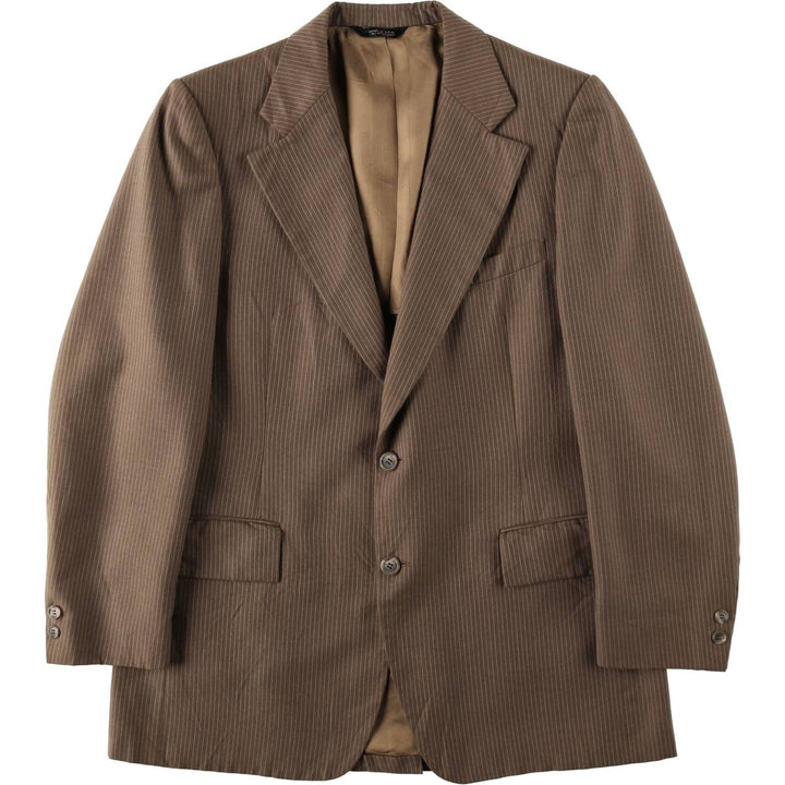 Phoenix Clothes Stripe Pattern Tailored Jacket, Made in USA, Men's Size M (approx.) unclear brown type Vintage Second Hand