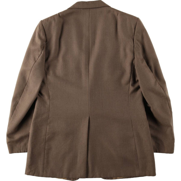 Phoenix Clothes Stripe Pattern Tailored Jacket, Made in USA, Men's Size M (approx.) unclear brown type Vintage Second Hand