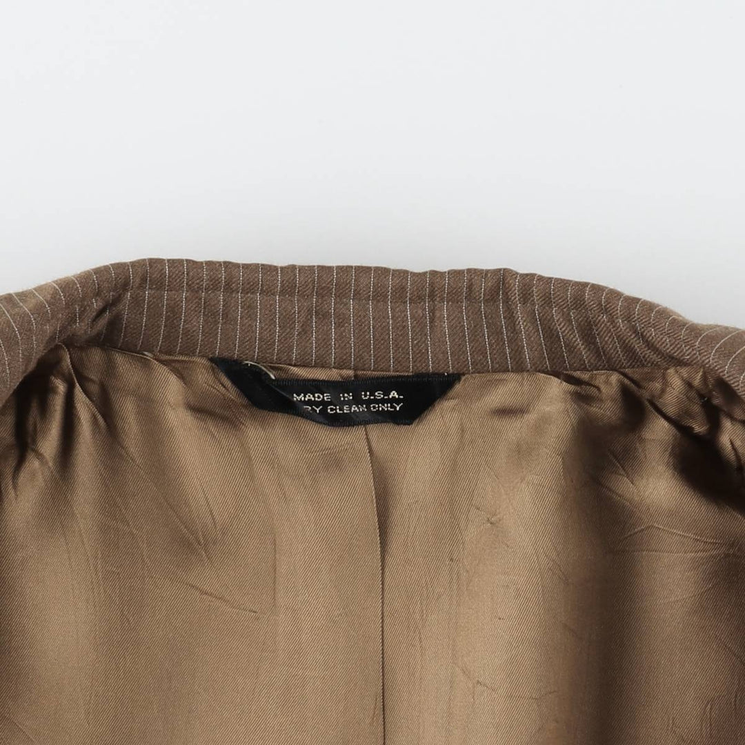 Phoenix Clothes Stripe Pattern Tailored Jacket, Made in USA, Men's Size M (approx.) unclear brown type Vintage Second Hand