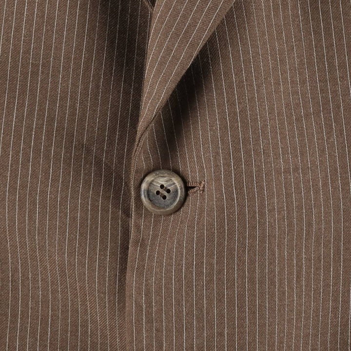 Phoenix Clothes Stripe Pattern Tailored Jacket, Made in USA, Men's Size M (approx.) unclear brown type Vintage Second Hand