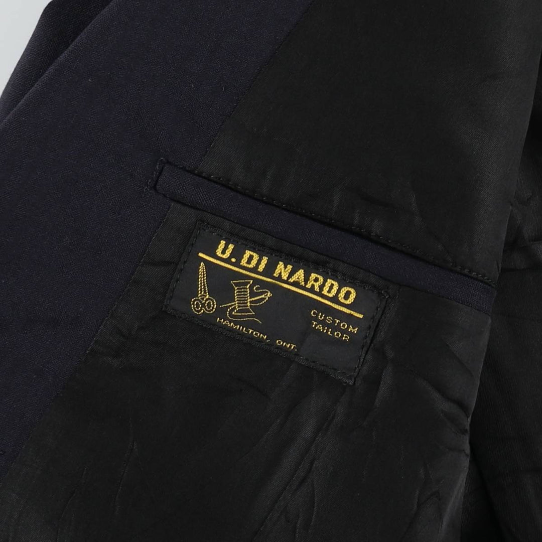 U.DI NARDO Stripe Pattern Tailored Jacket, Men's Size L (approx.) unclear navy blue type Vintage Second Hand