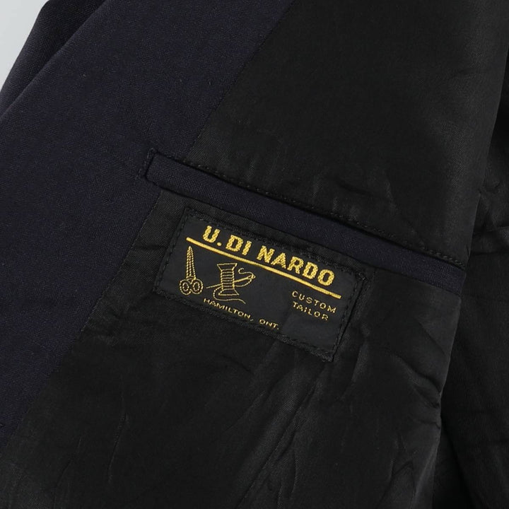 U.DI NARDO Stripe Pattern Tailored Jacket, Men's Size L (approx.) unclear navy blue type Vintage Second Hand