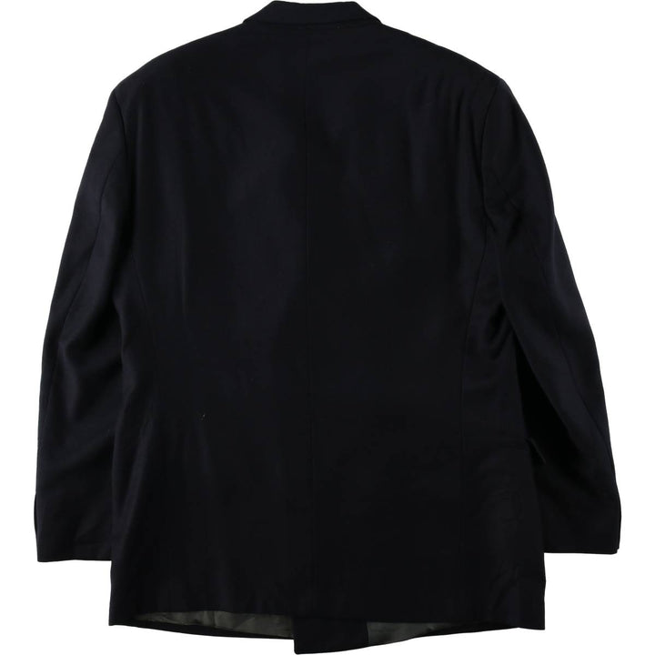 SHIPLEY Supreme Double-Breasted Peaked Lapel Wool Tailored Jacket, Made in Canada, Men's Size L (approx.) wool navy blue type Vintage Second Hand