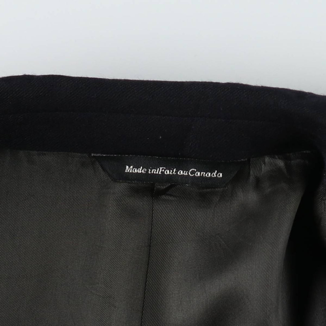 SHIPLEY Supreme Double-Breasted Peaked Lapel Wool Tailored Jacket, Made in Canada, Men's Size L (approx.) wool navy blue type Vintage Second Hand