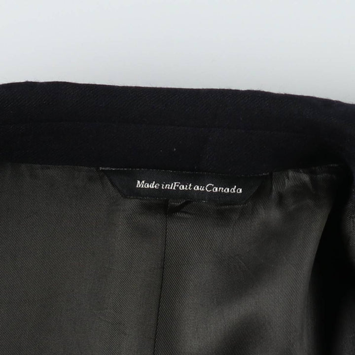 SHIPLEY Supreme Double-Breasted Peaked Lapel Wool Tailored Jacket, Made in Canada, Men's Size L (approx.) wool navy blue type Vintage Second Hand