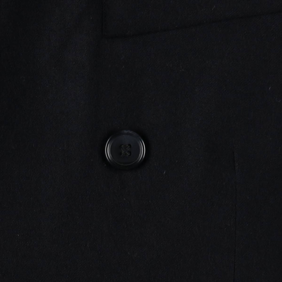 SHIPLEY Supreme Double-Breasted Peaked Lapel Wool Tailored Jacket, Made in Canada, Men's Size L (approx.) wool navy blue type Vintage Second Hand