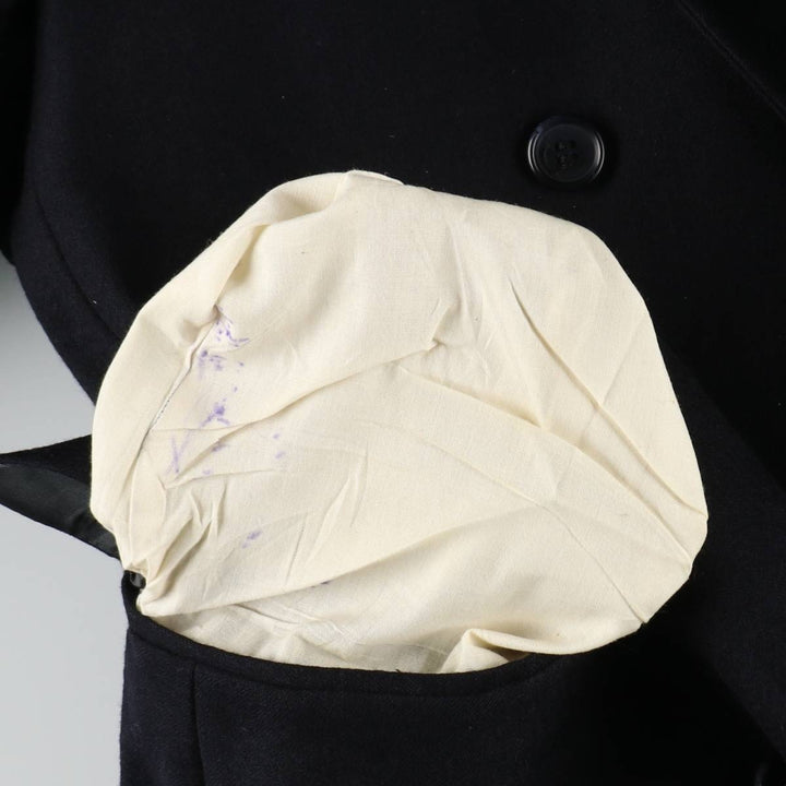 SHIPLEY Supreme Double-Breasted Peaked Lapel Wool Tailored Jacket, Made in Canada, Men's Size L (approx.) wool navy blue type Vintage Second Hand