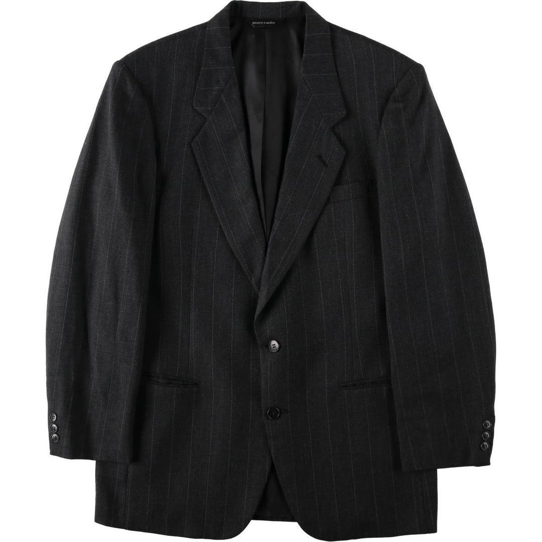 Pierre Cardin striped wool tailored jacket, made in the USA, men's size M equivalent. wool Charcoal Vintage Second Hand