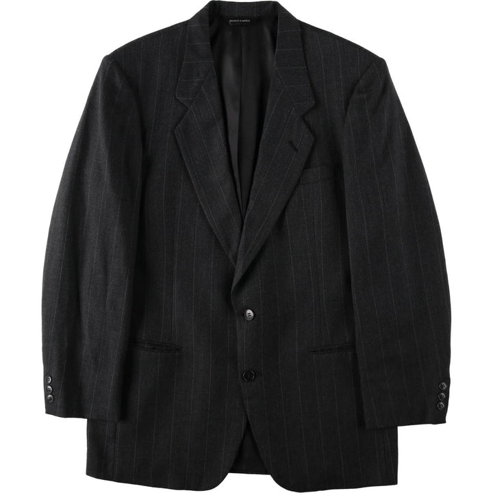 Pierre Cardin striped wool tailored jacket, made in the USA, men's size M equivalent. wool Charcoal Vintage Second Hand