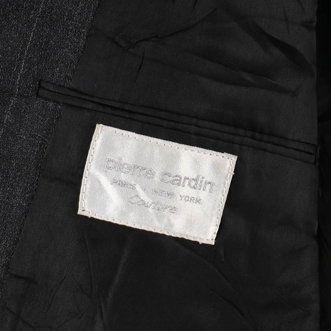 Pierre Cardin striped wool tailored jacket, made in the USA, men's size M equivalent. wool Charcoal Vintage Second Hand