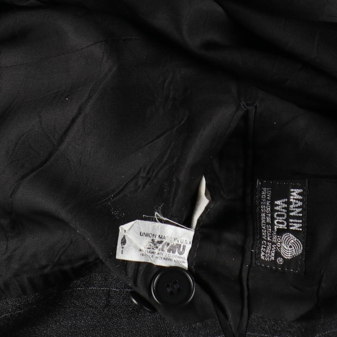 Pierre Cardin striped wool tailored jacket, made in the USA, men's size M equivalent. wool Charcoal Vintage Second Hand