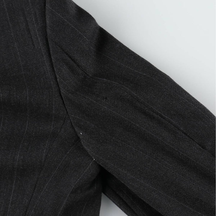 Pierre Cardin striped wool tailored jacket, made in the USA, men's size M equivalent. wool Charcoal Vintage Second Hand