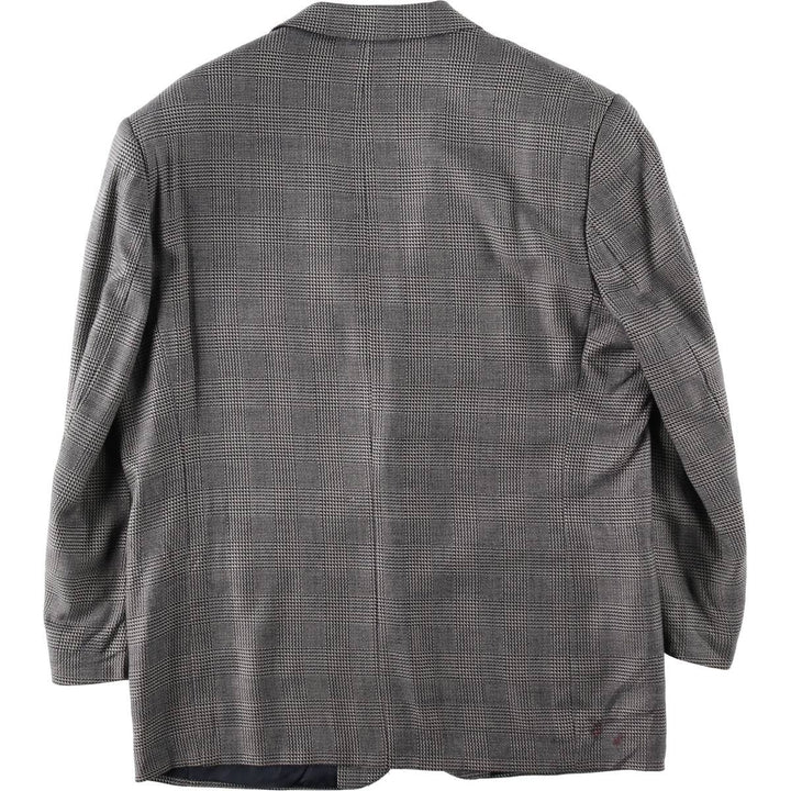 Pierre Cardin Check Pattern Wool Tailored Jacket, Made in Canada, Men's Size L (approx.) wool gray type Vintage Second Hand