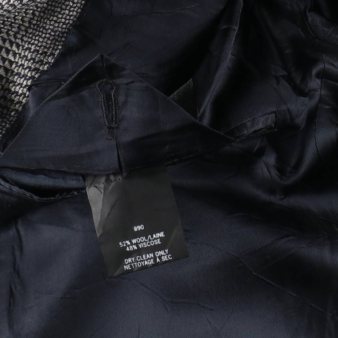 Pierre Cardin Check Pattern Wool Tailored Jacket, Made in Canada, Men's Size L (approx.) wool gray type Vintage Second Hand