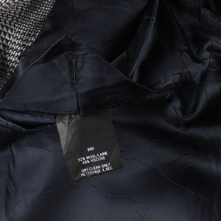 Pierre Cardin Check Pattern Wool Tailored Jacket, Made in Canada, Men's Size L (approx.) wool gray type Vintage Second Hand