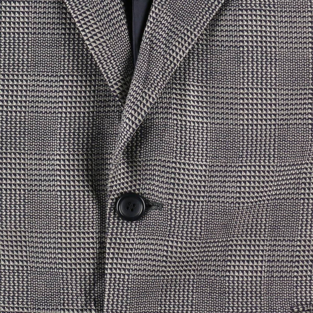 Pierre Cardin Check Pattern Wool Tailored Jacket, Made in Canada, Men's Size L (approx.) wool gray type Vintage Second Hand