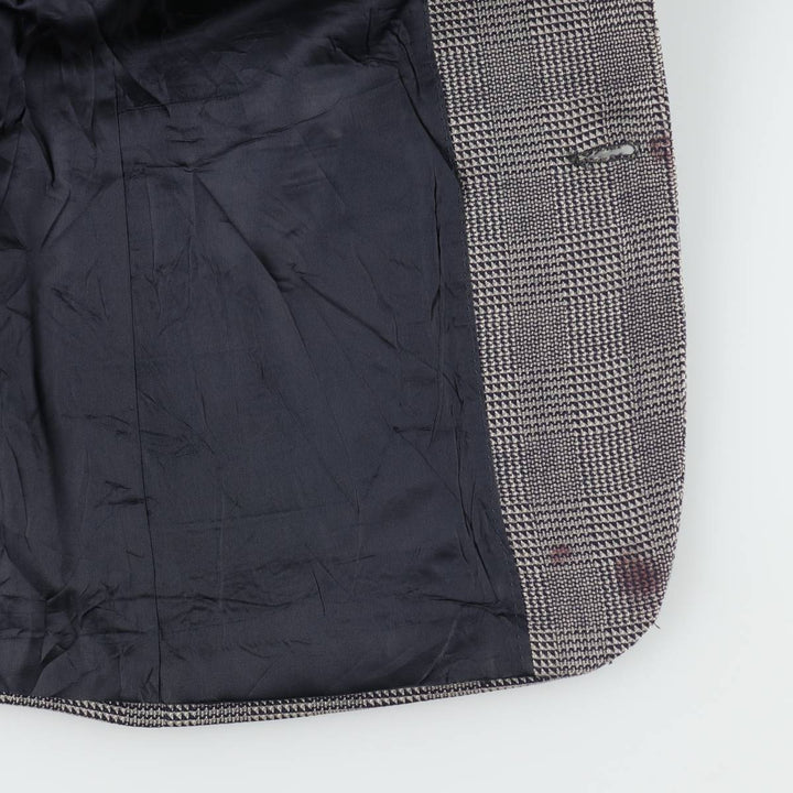 Pierre Cardin Check Pattern Wool Tailored Jacket, Made in Canada, Men's Size L (approx.) wool gray type Vintage Second Hand